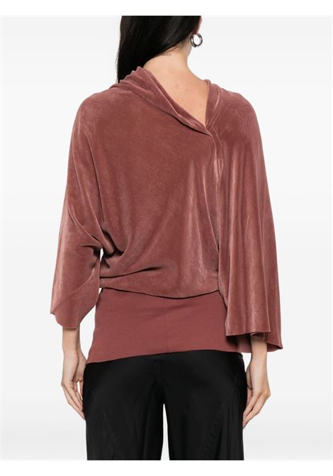 Top drappeggiato effetto velluto in rosa Rick owens - donna RICK OWENS | RP02E4231V13